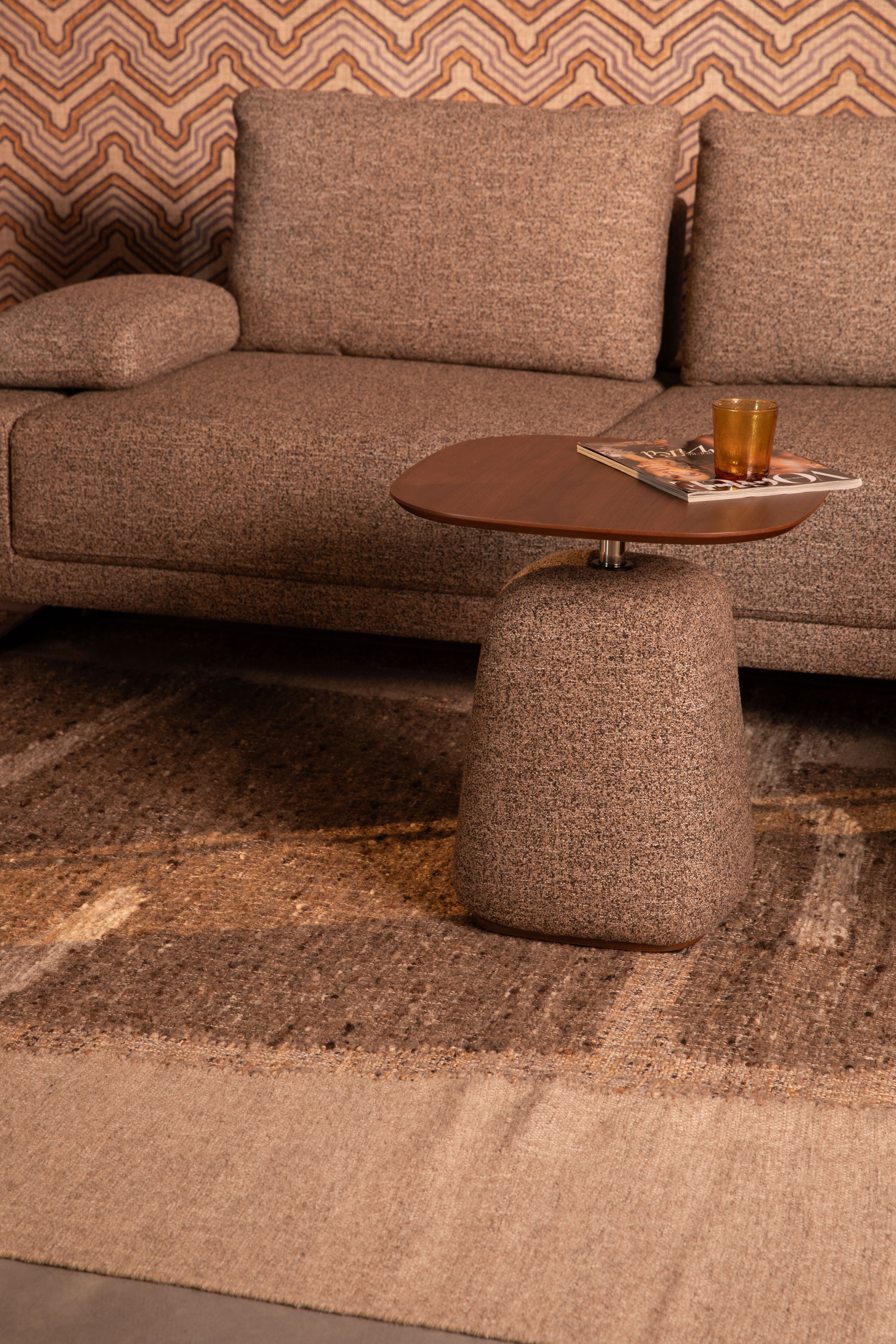 Dutchbone Shelly Cinnamon Boucle & Wood Side Table